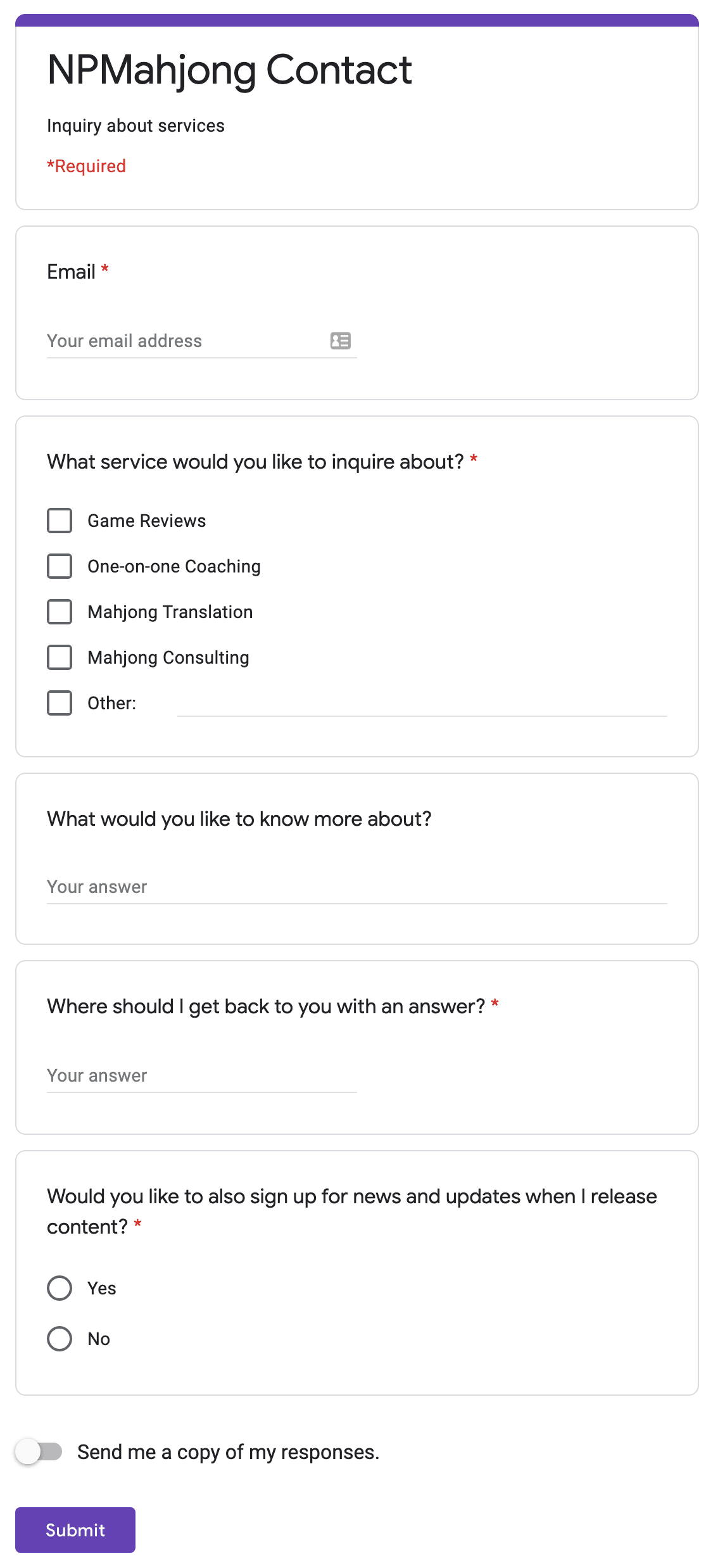 contact mahjong services form