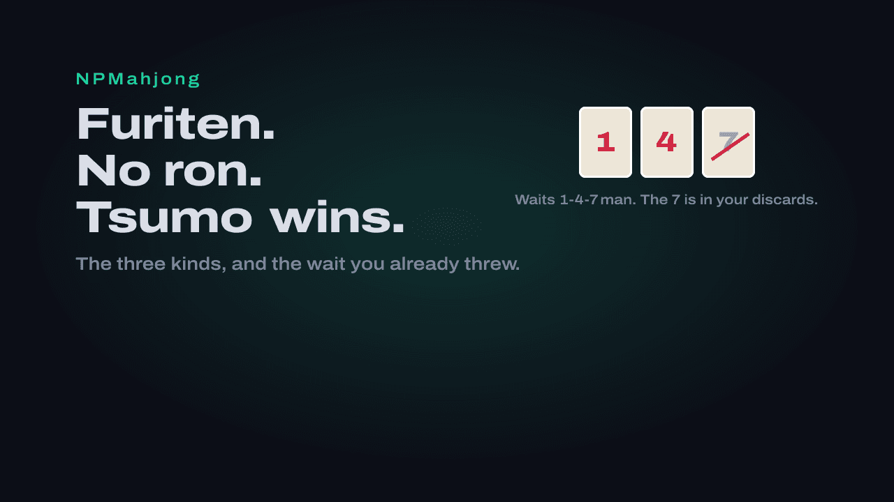 Furiten in mahjong: why you can't ron, and the three kinds